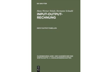 Input-Output-Rechnung: Input-Output-Tabellen  - Einführung