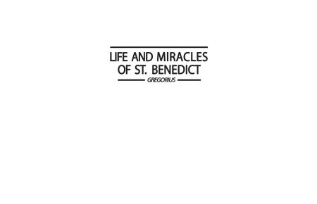 Life and Miracles of St. Benedict (Book Two of the Dialogues).