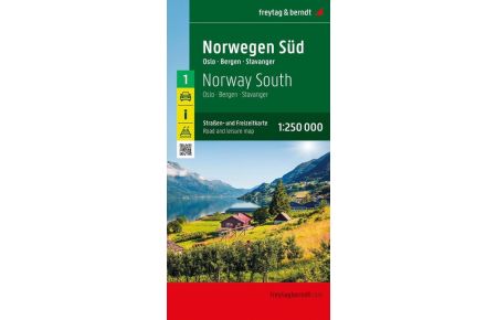 Norwegen Süd, Straßen- und Freizeitkarte 1:250. 000, freytag & berndt  - Oslo - Bergen - Stavanger