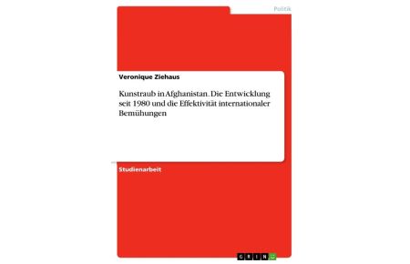 Kunstraub in Afghanistan. Die Entwicklung seit 1980 und die Effektivität internationaler Bemühungen