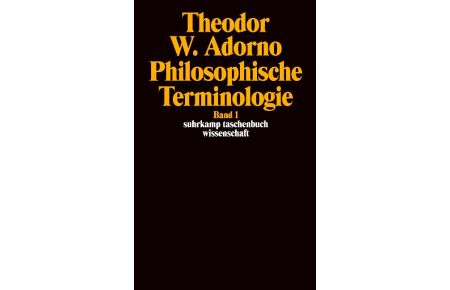 Philosophische Terminologie I  - Zur Einleitung